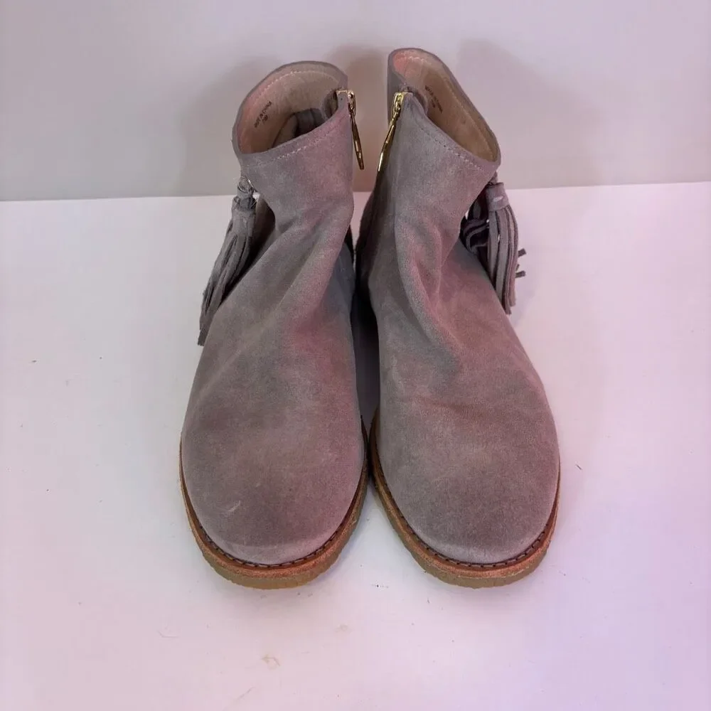 Kate Spade Tan Leather‎ Suede Tassel Side Ankle Booties Size 7.5